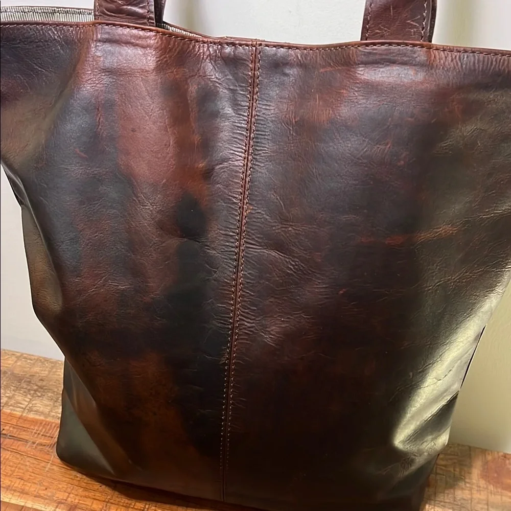 Entirely India Handmade Jessica Casual Brown Leather Tote - Picture 2 of 8